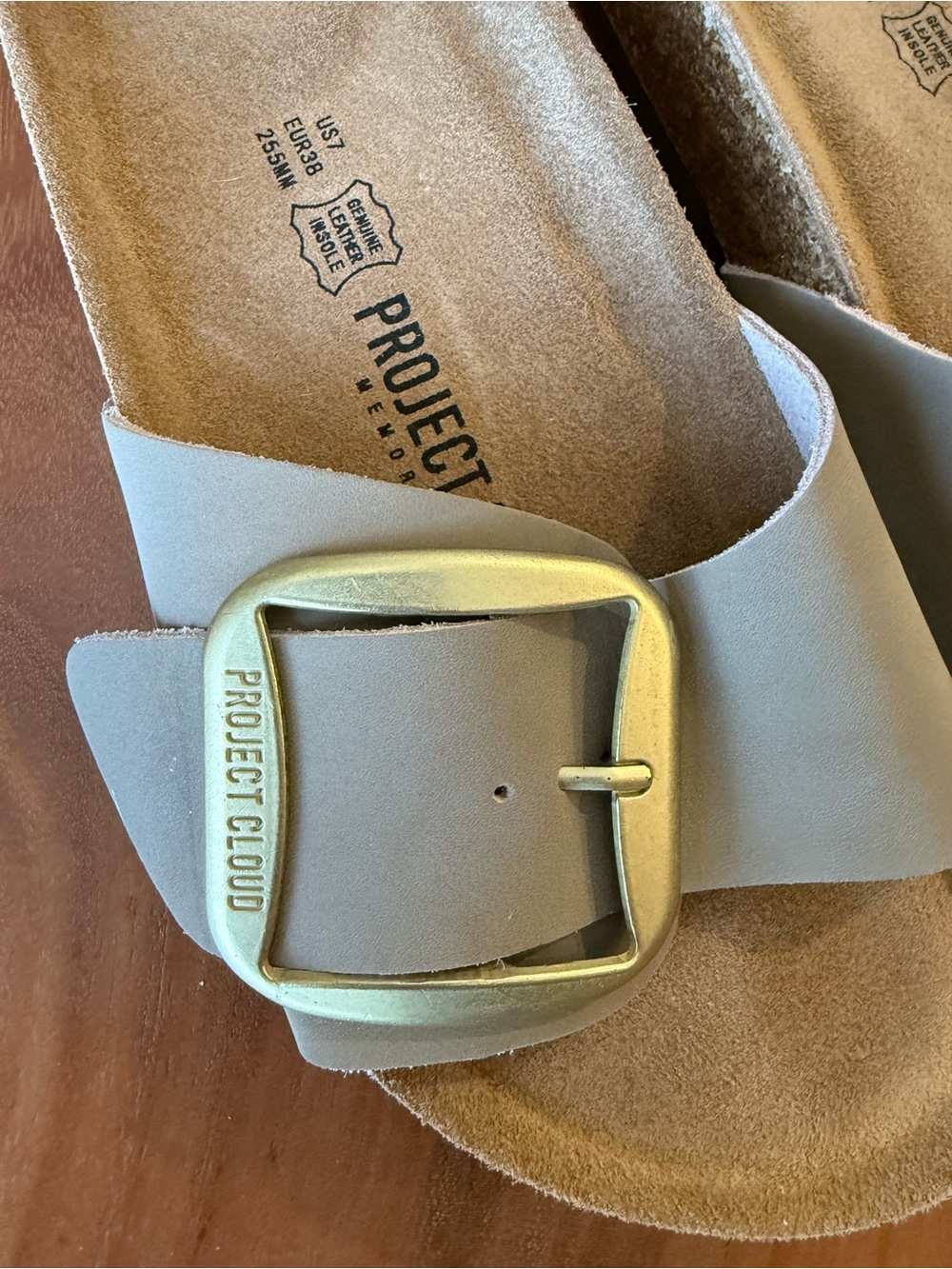 PROJECT CLOUD Buckle Slide Sandals in Taupe - Picture 7 of 11